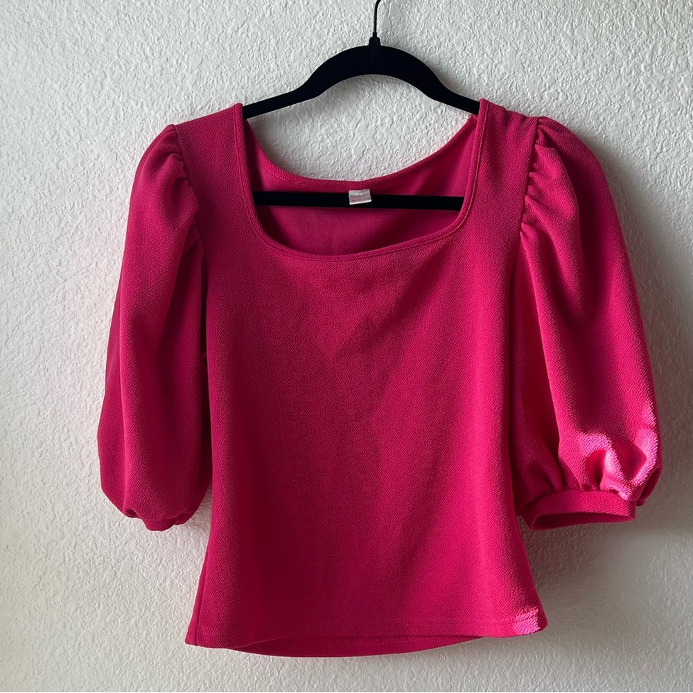 Pink square neck, top size medium